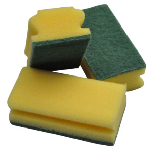 Abrasive Sponge Scouring Pad - Assorted Colours (pk 10)